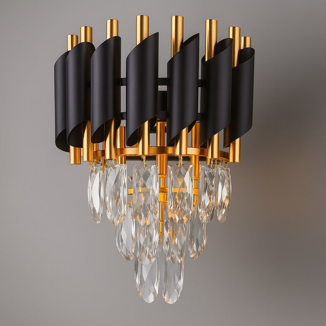 Aplica Milagro Cristal  2xE14 MAX 10W   230V/50Hz Black & Gold Plastic IP20 [1]