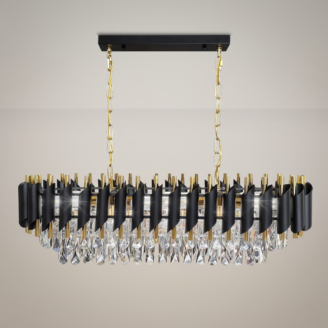 ILUMINAT - Candelabru Milagro Cristal  10xE14 max 10W    230V/50Hz Black & Gold Metal & Cristal IP20