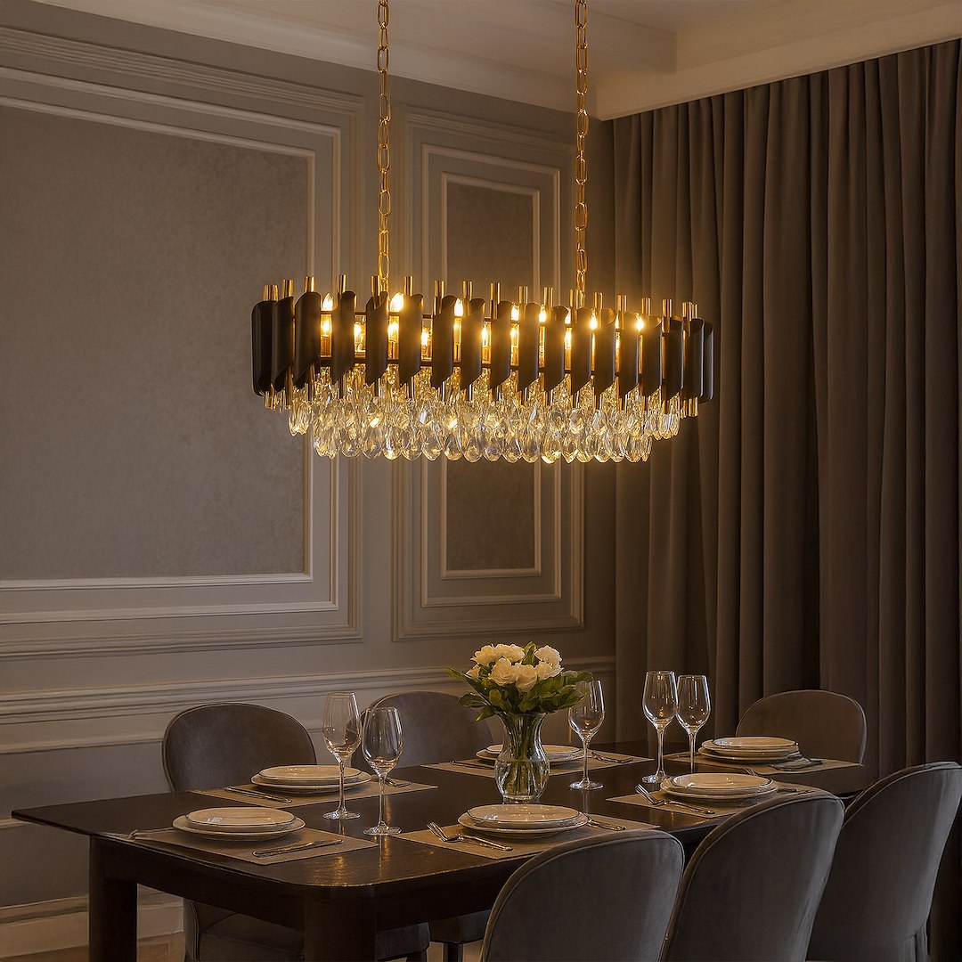 Candelabru Milagro Cristal  10xE14 max 10W    230V/50Hz Black & Gold Metal & Cristal IP20 [2]