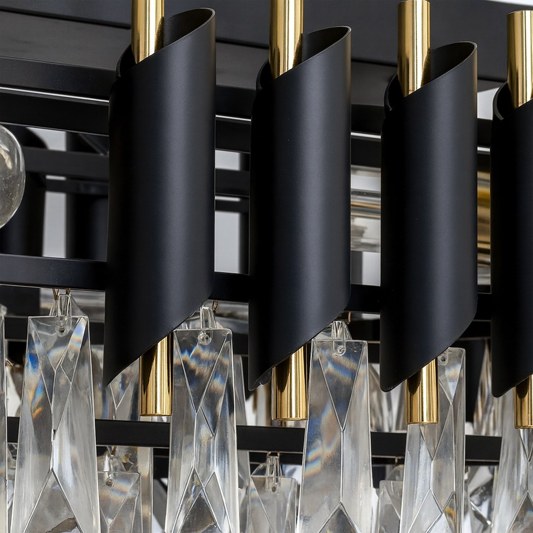 Candelabru Milagro Cristal  10xE14 max 10W    230V/50Hz Black & Gold Metal & Cristal IP20 [6]