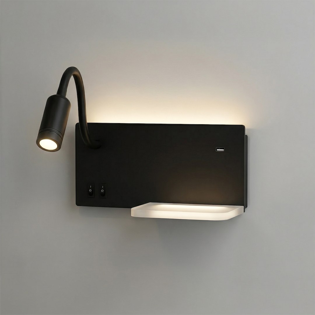 Aplice - Aplica Milagro Shelf LED 4W. 5W. 2W 800Lm 4000K 230V Black Metal & Acril IP20