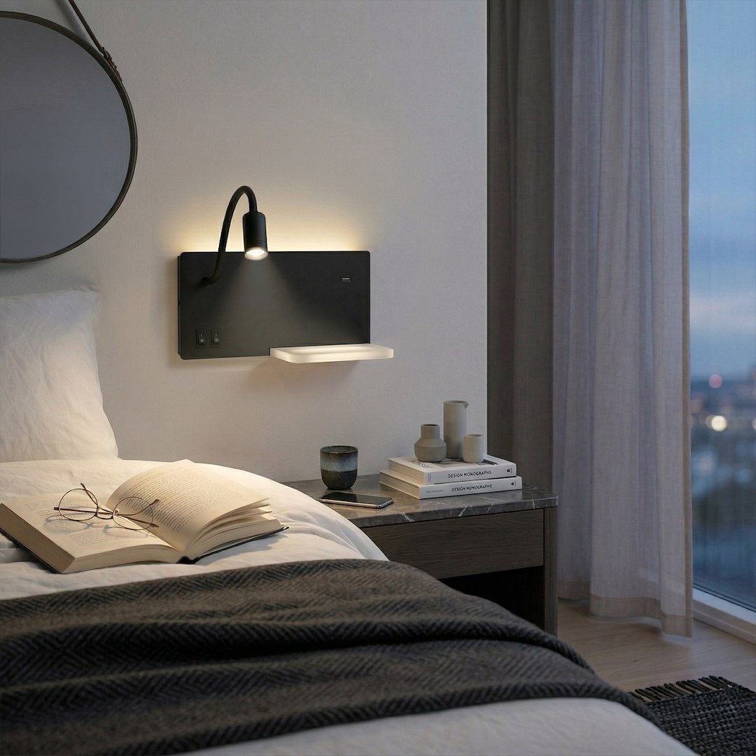 Aplica Milagro Shelf LED 4W. 5W. 2W 800Lm 4000K 230V Black Metal & Acril IP20 [1]