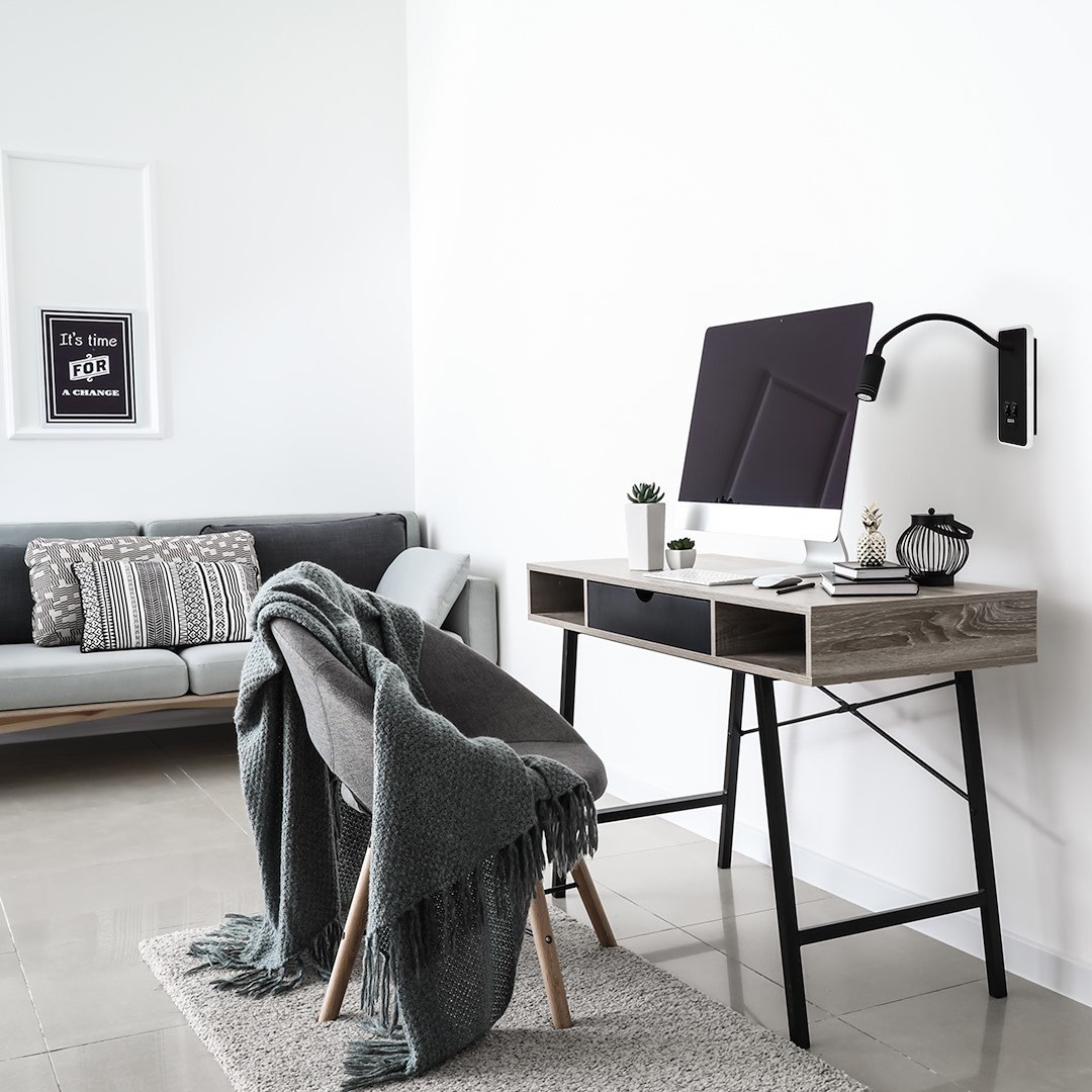 Aplica Milagro Base LED 8W.2W 630lm 4000K 230V Black Metal & Acril IP20 [6]