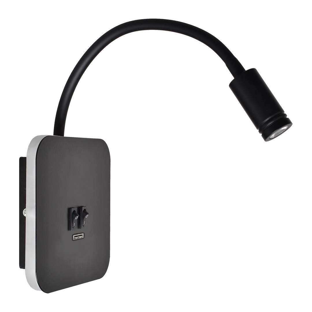 Aplice - Aplica Milagro Base LED 8W.2W 630 lm 4000K 230V Black Metal & Acril IP20