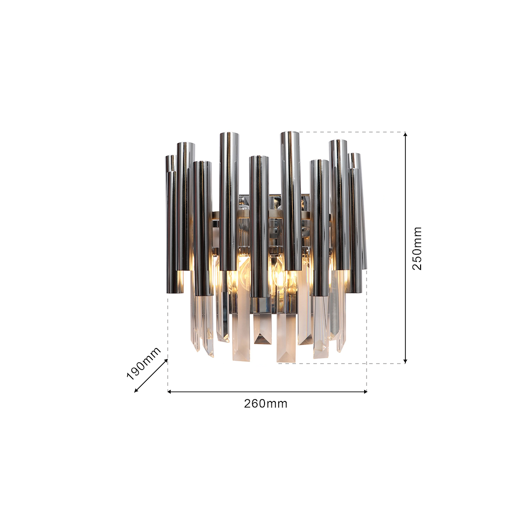 Aplică Milagro Madison  2xE14   230V/50Hz Chrome Metal & Cristal IP20 [7]