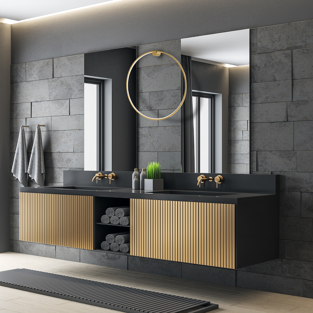 Aplica Milagro Saturno LED 46W 2500lm 4000K 230V Gold Aluminiu & Plastic IP44 [2]