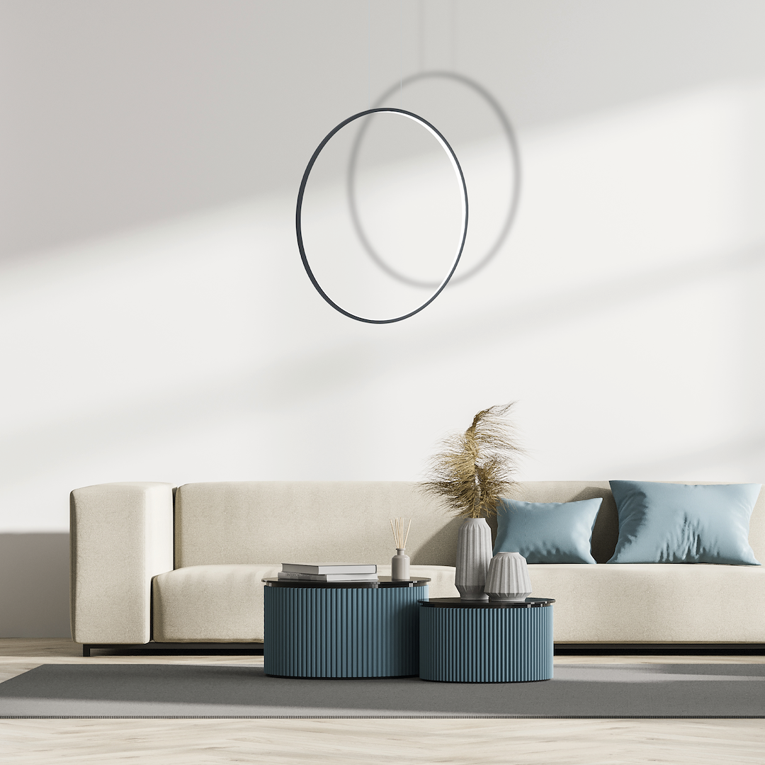 Pendul Milagro Saturno LED 46W 2500lm 4000K 230V Black Aluminiu & Plastic IP44 [2]