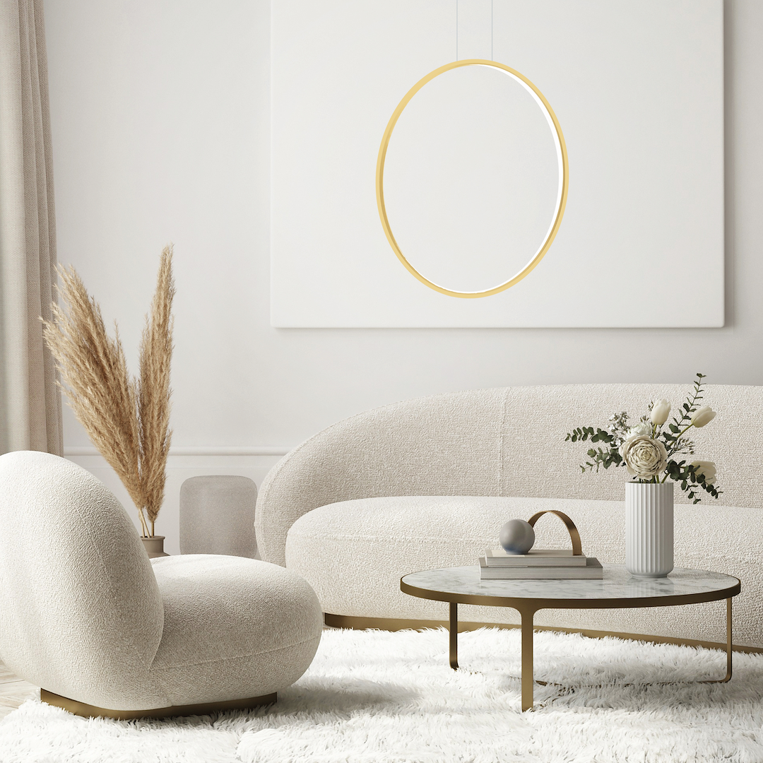 Pendul Milagro Saturno LED 46W 2500lm 4000K 230V Gold Aluminiu & Plastic IP44 [2]