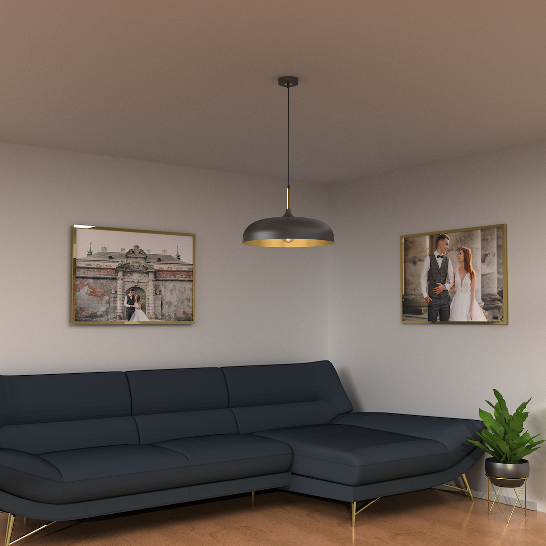 Pendul Milagro Lincoln  1xE27 60W   230V/50Hz Black & Gold Metal IP20 [3]