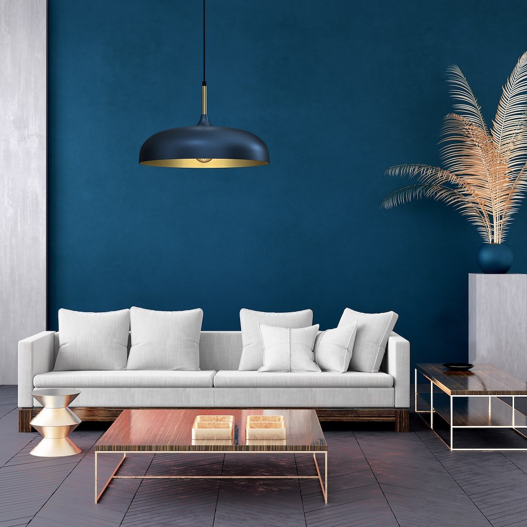 Pendul Milagro Lincoln  1xE27 60W   230V/50Hz Blue & Gold Metal IP20 [3]