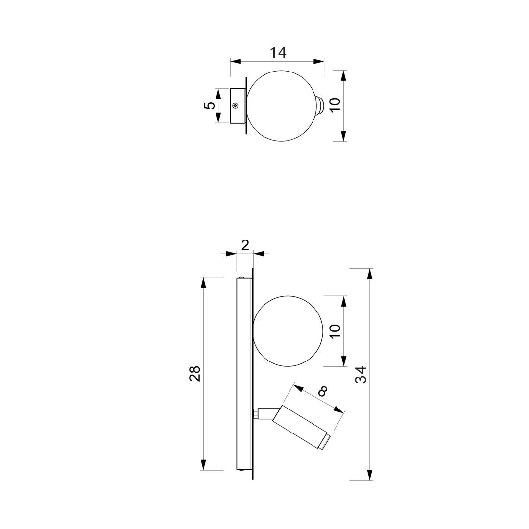 Aplica Milagro Sirio G9 2xG9 25W   230V Black & White Metal & Sticla & Plastic IP20 [6]
