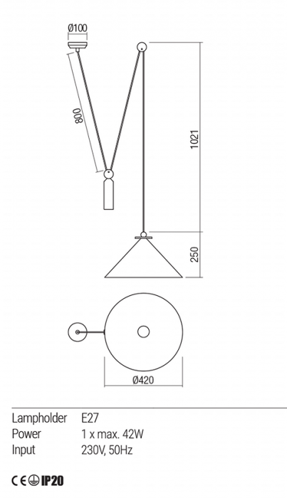 01-1545  Suspensie  REDO KALIMBA, Cooper, E27, 1x42W, IP20 [3]