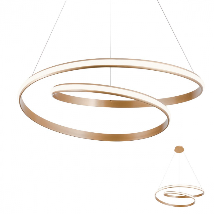 01-1891 Suspensie REDO TORSION LED 35W 3106lm 4000K IP20 Aluminiu Bronze CRI80 3 STEP DIMMING [1]