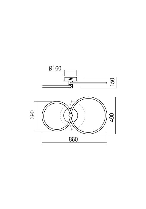 01-2224 Aplica/Plafoniera REDO SPELL LED 43W 3456lm 3000K IP20 Aluminiu Chrome CRI80 DIMABIL [2]