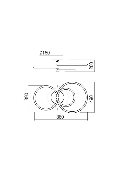 01-2226 Plafoniera REDO SPELL LED 54W 4374lm 3000K IP20 Aluminiu Chrome CRI80 DIMABIL [2]