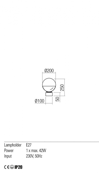01-2280 Veioza REDO BERRY E27 1x42W  IP20 Metal/Sticla Painted gold / graduately white glass [2]