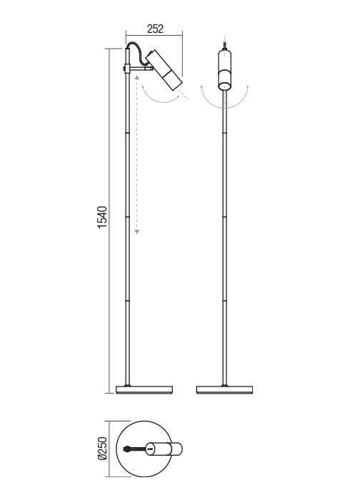 01-2370  Lampadar  REDO PIVOT, WHITE, GU10, 1x40W, IP20 [2]