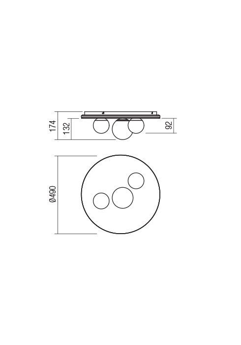 01-2466  Plafoniera  REDO CORUM, SAND BLACK + MATT BLACK, LED, 48W, 5650 lm,3000K, , IP20 [2]