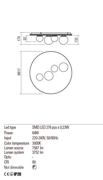 01-2468  Plafoniera  REDO CORUM, SAND BLACK + MATT BLACK, LED, 64W, 7567 lm,3000K, , IP20 [3]