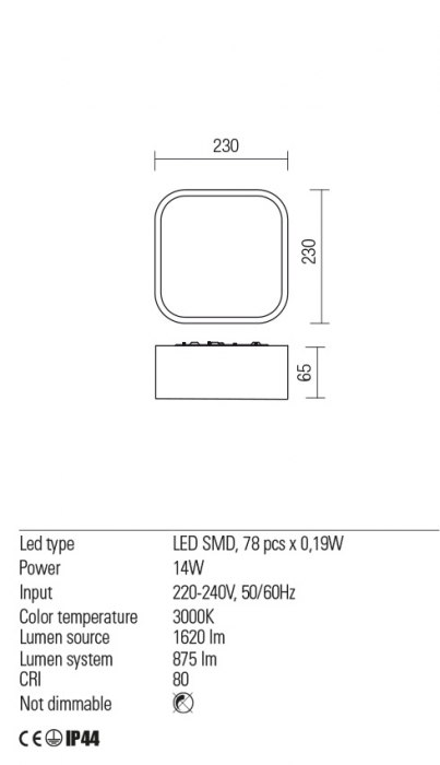 01-2497 Plafoniera REDO SCREEN IP LED 15W 975lm 3000K IP44 Aluminiu Sand Black CRI80 Nedimabil [2]