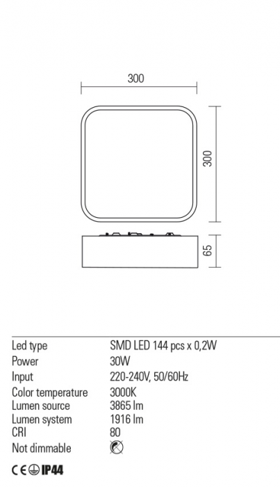 01-2499 Plafoniera REDO SCREEN IP LED 30W 1917lm 3000K IP44 Aluminiu Sand Black CRI80 Nedimabil [2]