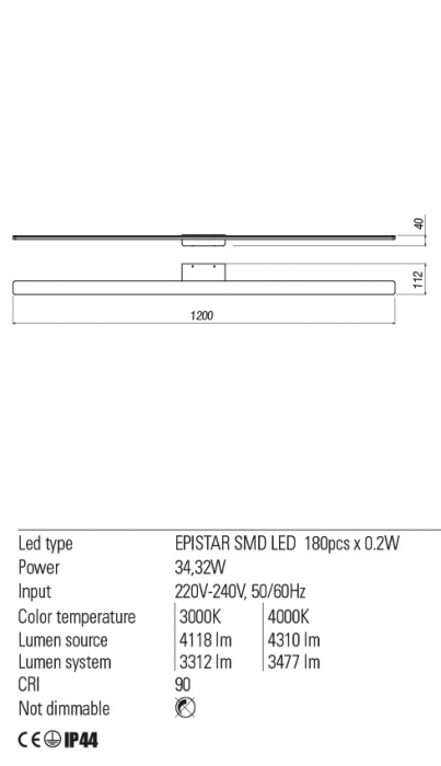 01-2509 Aplica REDO BARRIO LED 34,32W 3312lm 3000K IP44 Metal/Acril Sand White CRI90 Nedimabil [2]