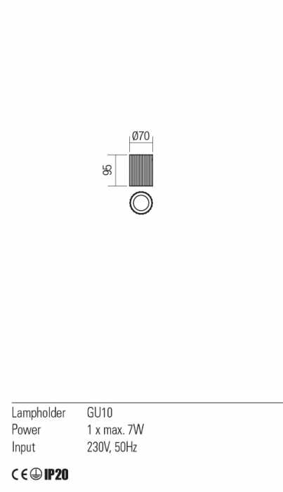 01-2554 Spot aplicat REDO DELPHI GU10 1 x max. 7W lm  IP20 Metal/Aluminiu Mat white [2]