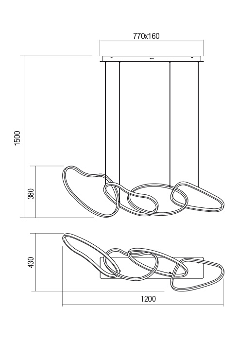 01-2594  Suspensie  REDO BIAS, SAND WHITE, LED, 87,4W, 10450 lm,3000K, 3 STEP DIMMING, IP20 [2]