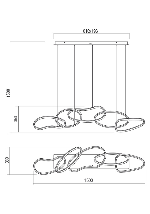 01-2597  Suspensie  REDO BIAS, SAND WHITE, LED, 108,6W, 12980 lm,3000K, 3 STEP DIMMING, IP20 [2]