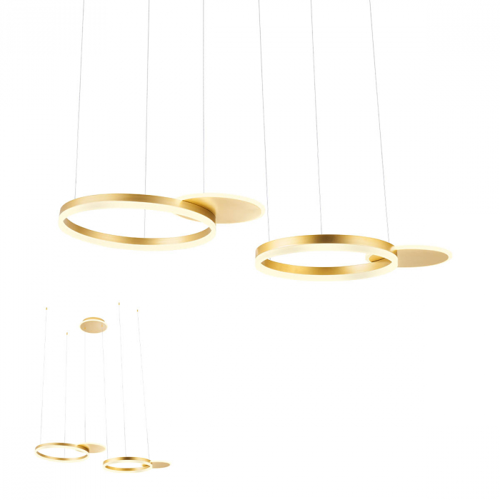 01-2606  Suspensie  REDO SIGUA, MAT GOLD, LED, 99W, 10400 lm,3000K, 3 STEP DIMMING, IP20 [1]