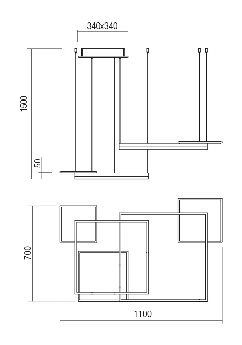 01-2616  Suspensie  REDO SIGUA, SAND COFFEE, LED, 137W, 15470 lm,3000K, 3 STEP DIMMING, IP20 [2]
