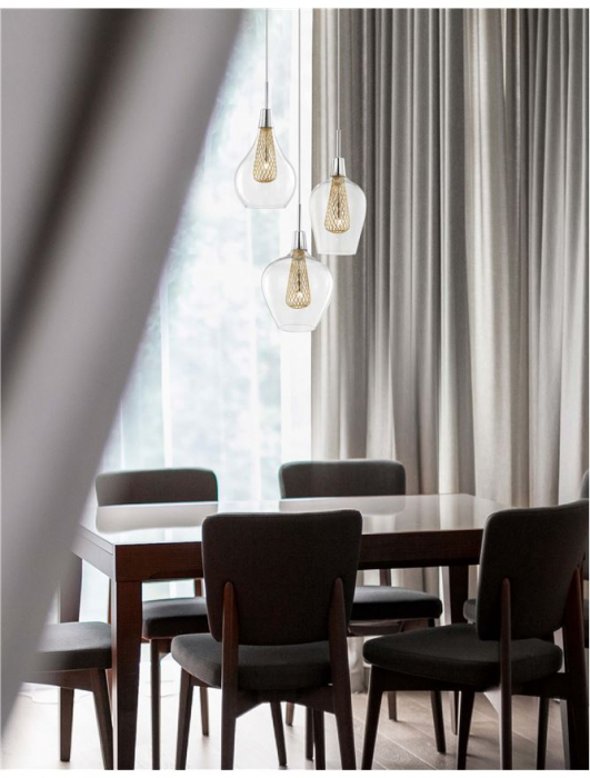 1500202803 Lustra Nova Luce FILO G9 5x5W   Aluminium & Clear Glass Chrome  IP20 [2]