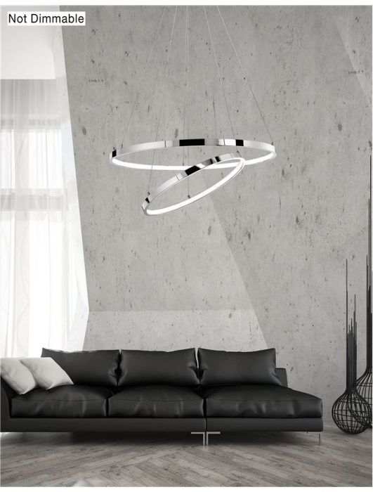 17222003 Lustra Nova Luce ARIA LED 74W 4025lm 3000K Aluminium & Acrylic Chrome Nedimabil IP20 [2]
