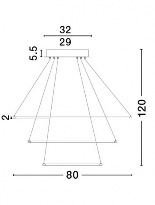 17222004 Lustra Nova Luce ARIA LED 129W 6831lm 3000K Aluminium & Acrylic Chrome Nedimabil IP20 [4]