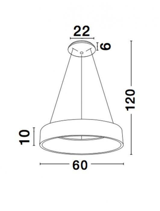 6167203 Lustra Nova Luce RANDO LED 54W 2124lm 3000K Aluminium & Acrylic Matt White Nedimabil IP20 [3]