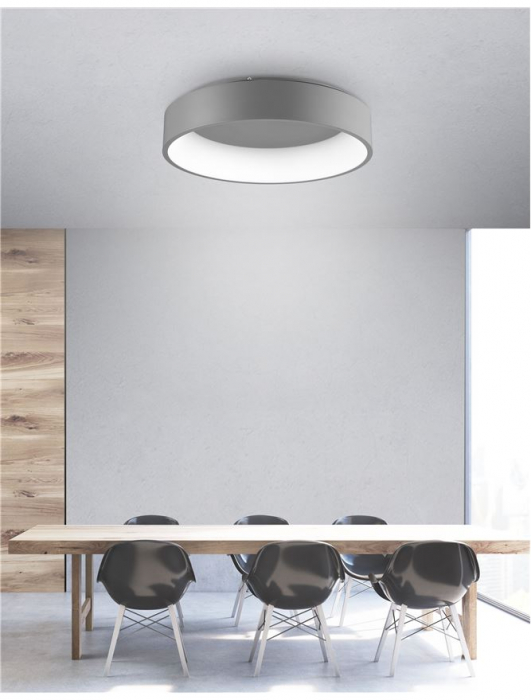 6167208 Plafoniera Nova Luce RANDO LED 42W 2691lm 3000K Aluminium & Acrylic Gray Nedimabil IP20 [2]