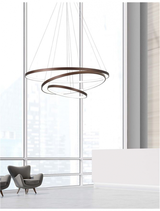 6265004 Suspensie Nova Luce FERROL LED 111W 5500lm 3000K IP20 Aluminiu/Acril Coffee Brown NOVALUCE [3]