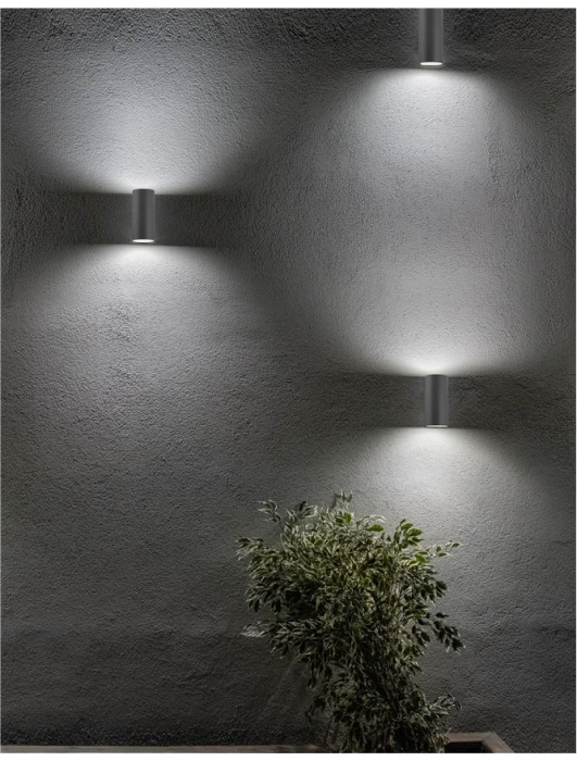 710022 Aplica Nova Luce NERO GU10 2X35W lm  IP54 Aluminium Glass Diffuser Dark Gray Light Up&Down [4]