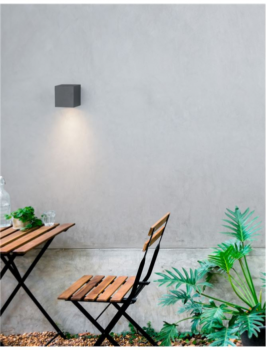 710041 Aplica Nova Luce NERO GU10 1x35W lm  IP54 Aluminium Glass Diffuser Dark Gray Light Down [4]