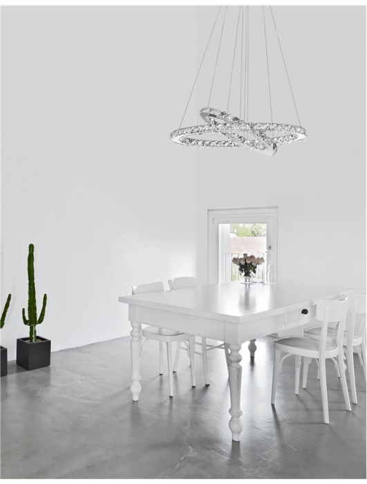 7403001 Suspensie Nova Luce CELINE LED 40W 2400lm 3500K IP20 Aluminiu Cristal Chrome NOVALUCE [3]