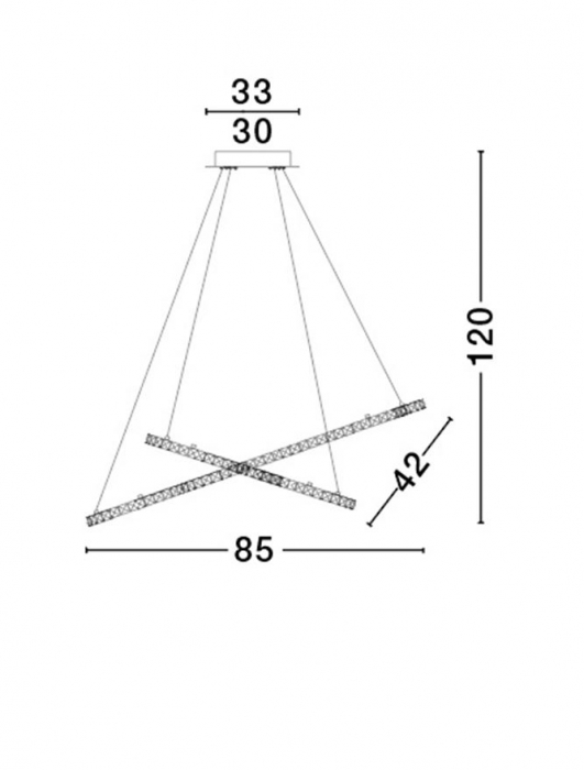 7403002 Suspensie Nova Luce CELINE LED 52W 3120lm 3500K IP20 Aluminiu Cristal Chrome NOVALUCE [5]
