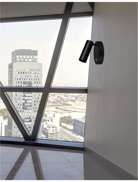 7410401 Aplica Nova Luce UMBERTO GU10 1x10W   Metal Black  IP20 [2]