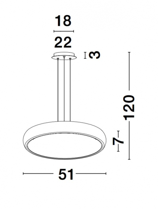 8100988 Suspensie Nova Luce GAP LED 50W 2750lm 3000K IP20 Aluminiu/Acril Black [4]