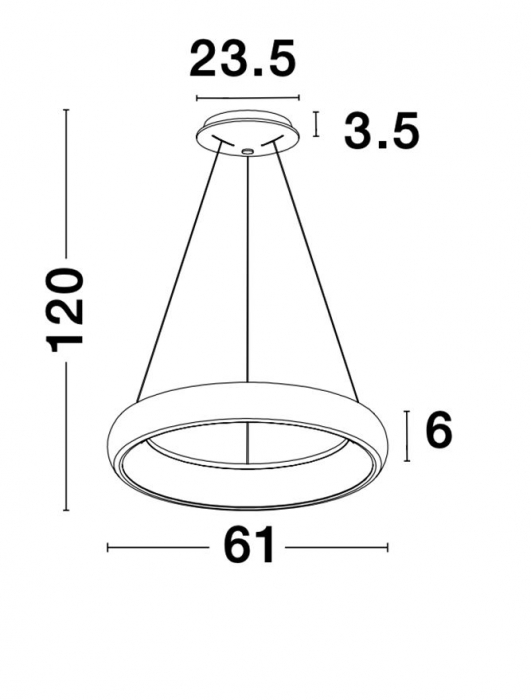 8105602 D Lustra Nova Luce ALBI LED 52W 2685lm 3000K Aluminium & Acrylic Sandy Black Dimabil Triac IP20 [9]