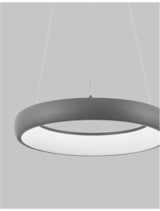 8105619 Lustra Nova Luce ALBI LED 32W 1950lm 3000K Aluminium & Acrylic Sandy Gray Dimabil Triac IP20 [2]