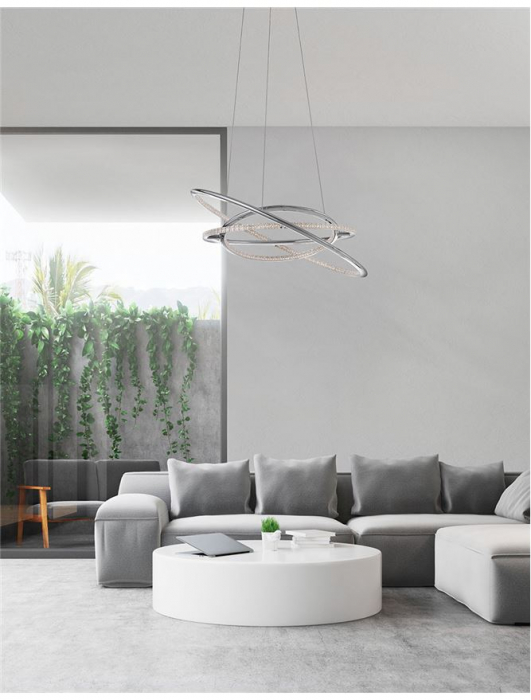 8107401 Lustra Nova Luce LIVORNO LED 53W 5071lm 3000K Aluminium & Acrylic Chrome Nedimabil IP20 [2]