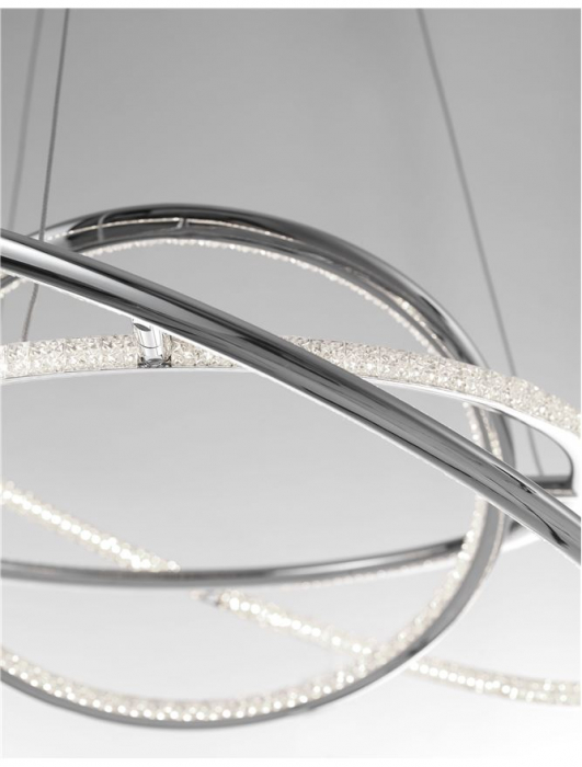 8107401 Lustra Nova Luce LIVORNO LED 53W 5071lm 3000K Aluminium & Acrylic Chrome Nedimabil IP20 [4]