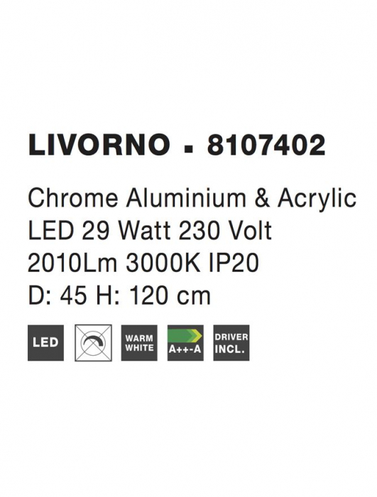 8107402 Suspensie Nova Luce LIVORNO LED 29W 2010lm 3000K IP20 [6]