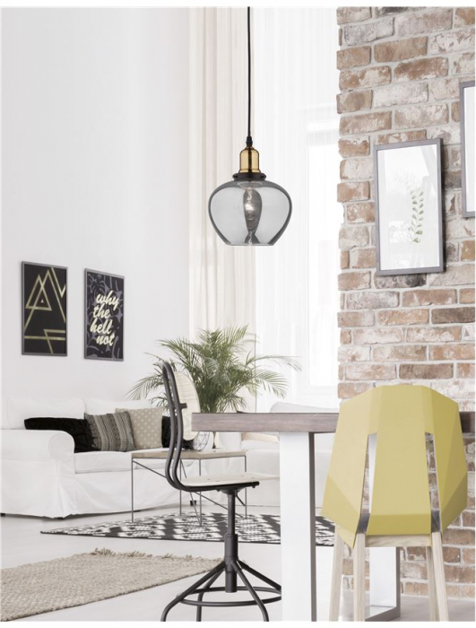 8436403 Pendul Nova Luce CEDRO E27 1x12W   Metal & Glass Smoke Glass Bronze&Black  IP20 [2]