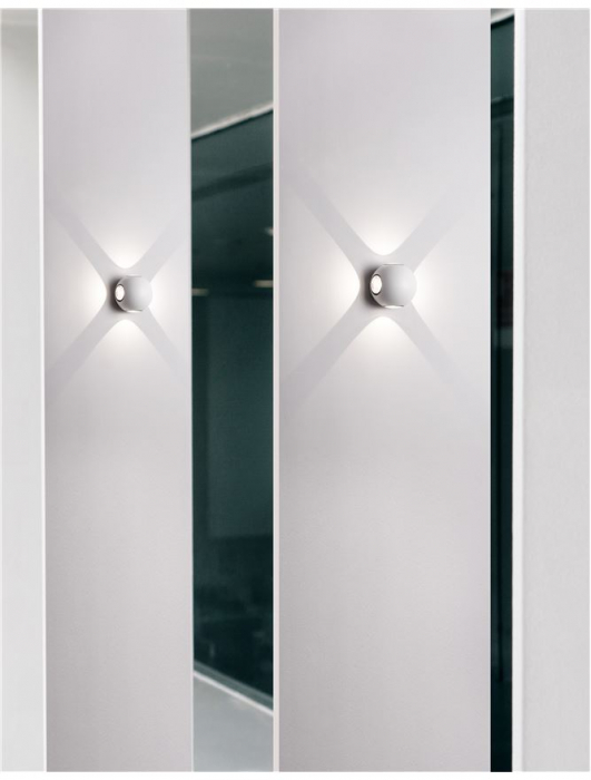 852436 Aplica Nova Luce COMO LED 4X1W 265lm 3000K IP54 Aluminium Glass Diffuser Sandy White Beam 4x51 degrees Light in 4 directions [3]